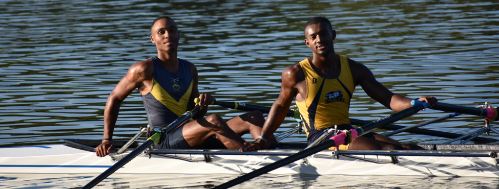 Marqus (PCR Coach) and Maurice (PCR class of 2012) rowing a 2x
